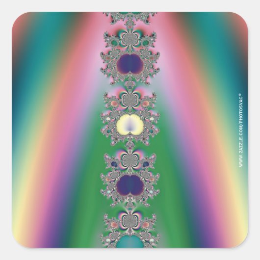 Regenbogen Quadratischer Aufkleber (Vorderseite)