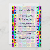 Regenbogen-quadratisches Katzen-Muster Einladung (Rückseite)