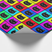 Regenbogen-quadratisches Katzen-Muster Geschenkpapier (Ecke)