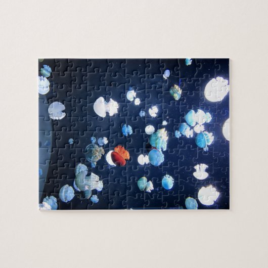 Regenbogen-Qualle-Monogramm-Puzzlespiel Puzzle (Horizontal)