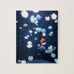 Regenbogen-Qualle-Monogramm-Puzzlespiel Puzzle