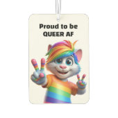 Regenbogen Queer Katze Autolufterfrischer (Rückseite)