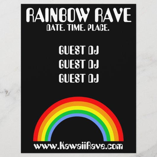 Regenbogen-Rave-Individualflugblatt Flyer (Vorne)