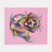 Regenbogen-Rebell-Wasserfarbe Newf Fleecedecke (Vorderseite (Horizontal))