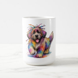 Regenbogen-Rebell-Wasserfarbe Newf Kaffeetasse