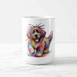 Regenbogen-Rebell-Wasserfarbe Newf Kaffeetasse