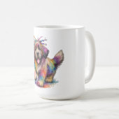Regenbogen-Rebell-Wasserfarbe Newf Kaffeetasse (VorderseiteRechts)