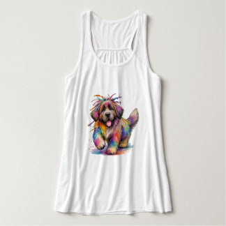 Regenbogen-Rebell-Wasserfarbe Newf Tank Top
