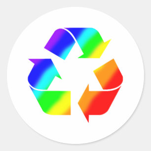 Regenbogen-Recycle Runder Aufkleber
