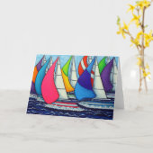 Regenbogen-Regatta-Karte von Lisa Lorenz Karte (Gelbe Blume)