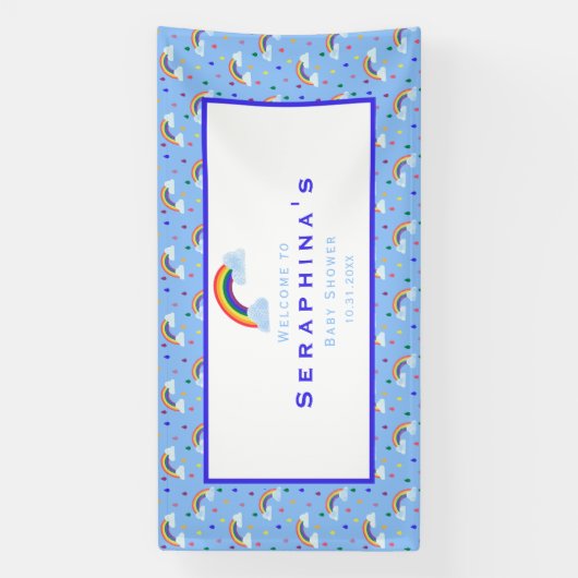 Regenbogen Regen Cloud Sky Baby Dusche Banner (Vertikal)