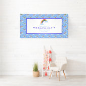 Regenbogen Regen Cloud Sky Baby Dusche Banner (Insitu)