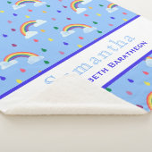 Regenbogen Regen Drop Personalisierter Name Sherpadecke (3/4)