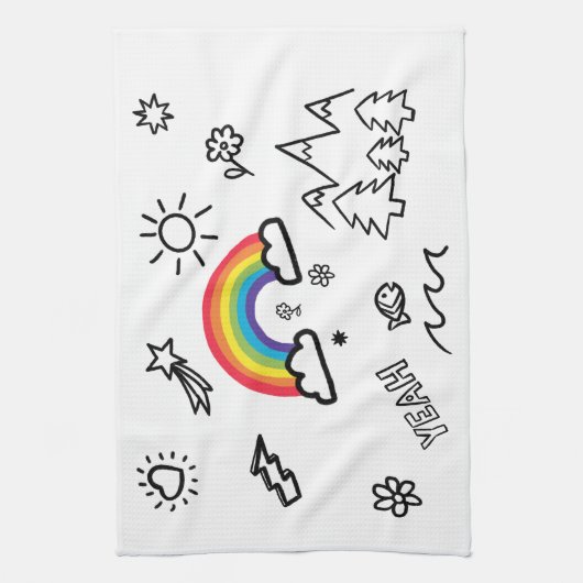 Regenbogen-Regenbogenmoor Geschirrtuch (Vertikal)