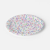 Regenbogen Regenfalldruck Pappteller (Schrägansicht)