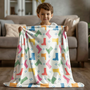 Regenbogen-Regenstiefel Regen-Tag-Parade-Kollektio Fleecedecke