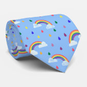 Regenbogen-Regentropfen Krawatte (Gerollt)