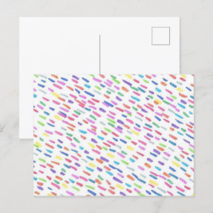 Regenbogen-Regentropfen Postkarte
