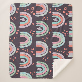 Regenbogen & Regentropfen: skandinavisch nahtlos Sherpadecke