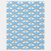 Regenbogen Regenwolken auf blau Fleecedecke (Vorderseite)