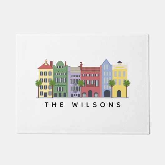 Regenbogen-Reihen-Charleston Sc-Fußmatte Fußmatte (Vorderseite)