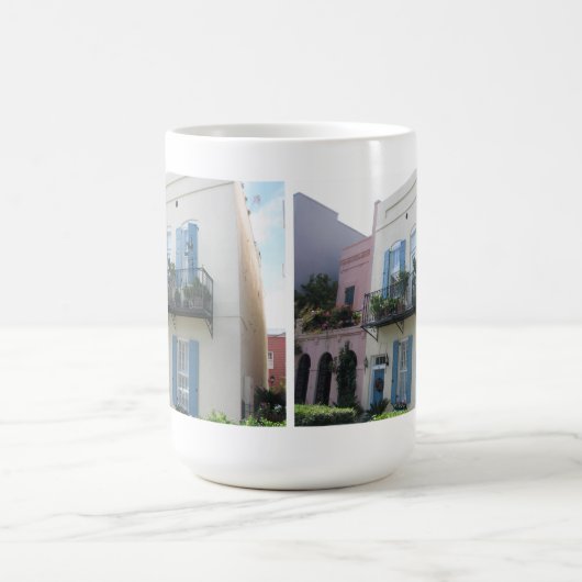 Regenbogen-Reihen-Häuser, Charleston Sc-Tasse Kaffeetasse (Mittel)
