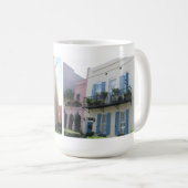 Regenbogen-Reihen-Häuser, Charleston Sc-Tasse Kaffeetasse (VorderseiteRechts)