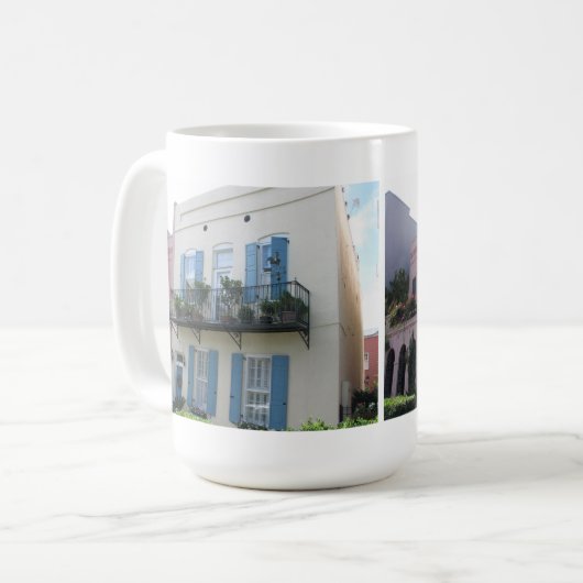 Regenbogen-Reihen-Häuser, Charleston Sc-Tasse Kaffeetasse (Vorderseite Links)