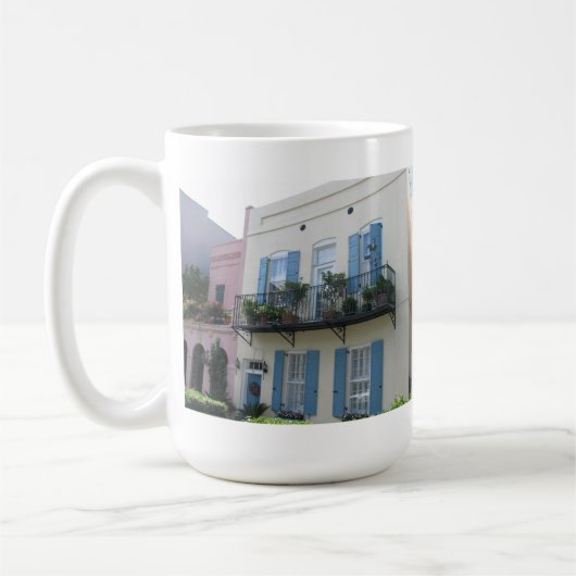 Regenbogen-Reihen-Häuser, Charleston Sc-Tasse Kaffeetasse (Links)
