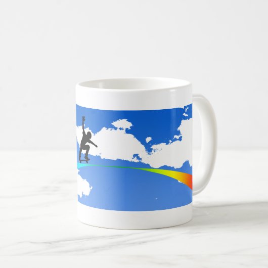 Regenbogen-Reiter Kaffeetasse (VorderseiteRechts)