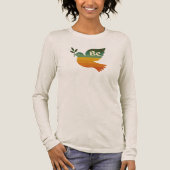 Regenbogen Retro Sei Friedenstaube Langarm Tshirt (Vorderseite)