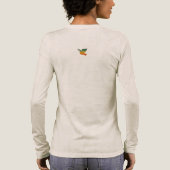 Regenbogen Retro Sei Friedenstaube Langarm Tshirt (Rückseite)