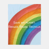 REGENBOGEN Rette meinen Planeten (anpassbar) Fleecedecke (Vorderseite)