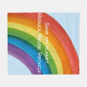 REGENBOGEN Rette meinen Planeten (anpassbar) Fleecedecke (Vorderseite (Horizontal))