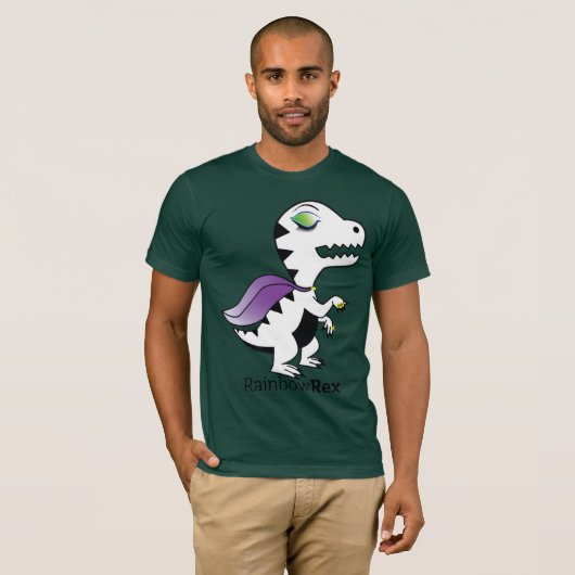 Regenbogen Rex Dragqueen T-Shirt (Vorne ganz)
