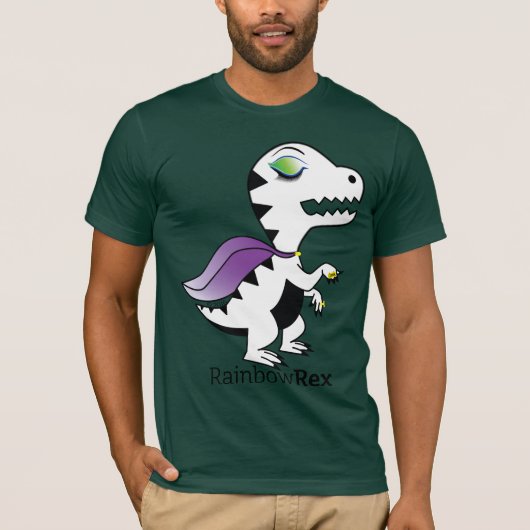 Regenbogen Rex Dragqueen T-Shirt (Vorderseite)