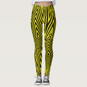 Regenbogen Rex Retro Leggings: Gelb Leggings (Vorderseite)