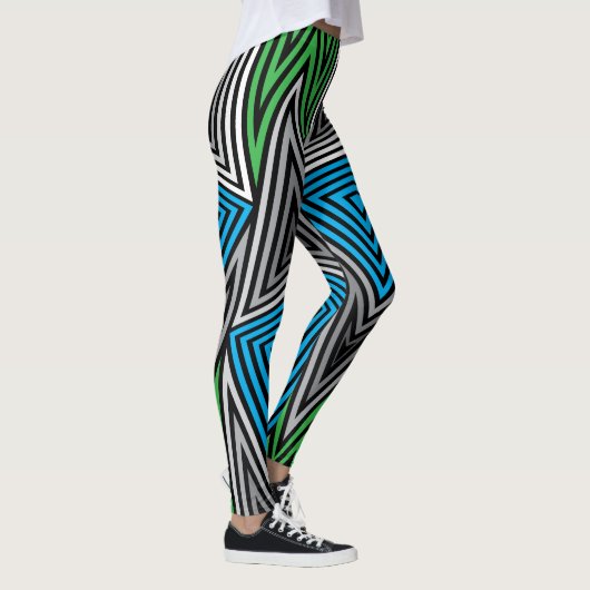 Regenbogen Rex Retro Leggings: Retro Leggings (Rechts)