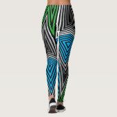 Regenbogen Rex Retro Leggings: Retro Leggings (Rückseite)