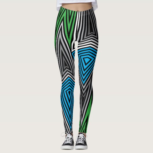 Regenbogen Rex Retro Leggings: Retro Leggings (Vorderseite)