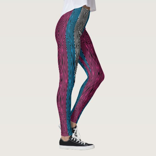Regenbogen Rex Retro Leggings: Transport-Flagge Leggings (Rechts)