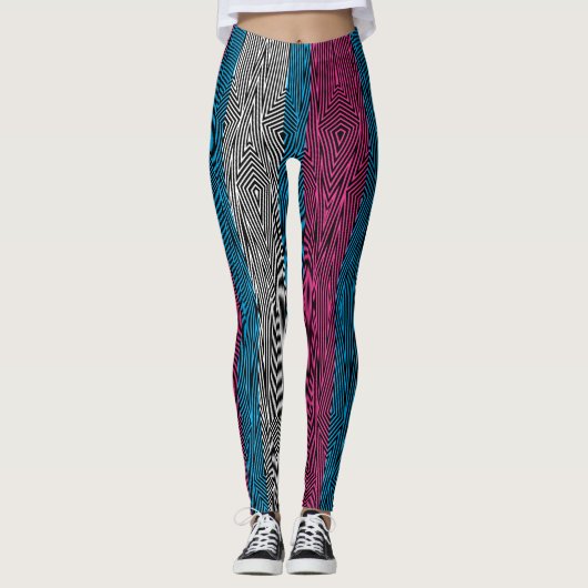 Regenbogen Rex Retro Leggings: Transport-Flagge Leggings (Vorderseite)