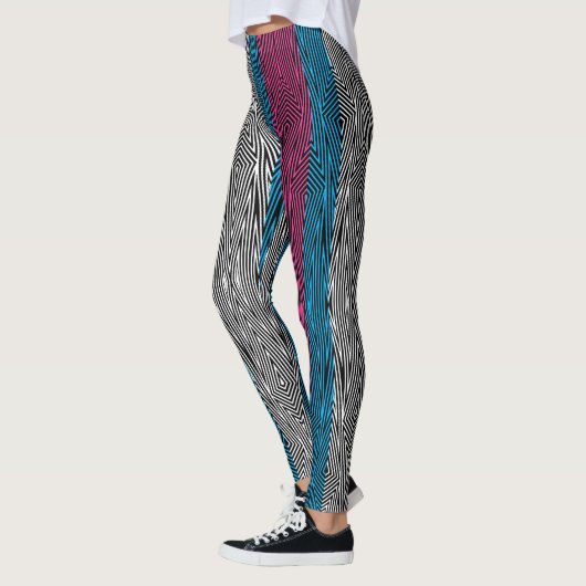 Regenbogen Rex Retro Leggings: Transport-Flagge Leggings (Links)