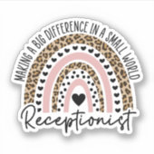 Regenbogen-Rezeptionist, Geschenk für Rezeptionist Aufkleber (Vorderseite)
