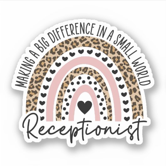 Regenbogen-Rezeptionist, Geschenk für Rezeptionist Aufkleber (Vorderseite)