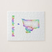 Regenbogen-Rhode Island Karte Puzzle (Horizontal)