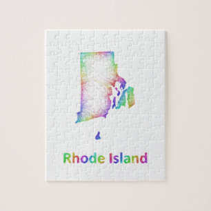 Regenbogen-Rhode Island Karte Puzzle