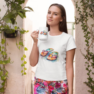 Regenbogen-Riff-Flip-Flops Kaffeetasse