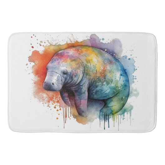 Regenbogen-Riff-Manatee Badematte (Vorderseite)