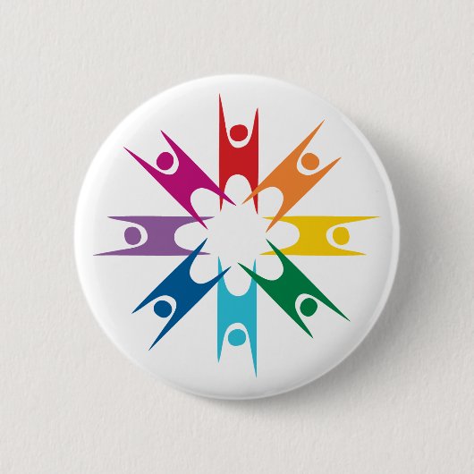 Regenbogen-Ring der Humanisten Button (Vorderseite)
